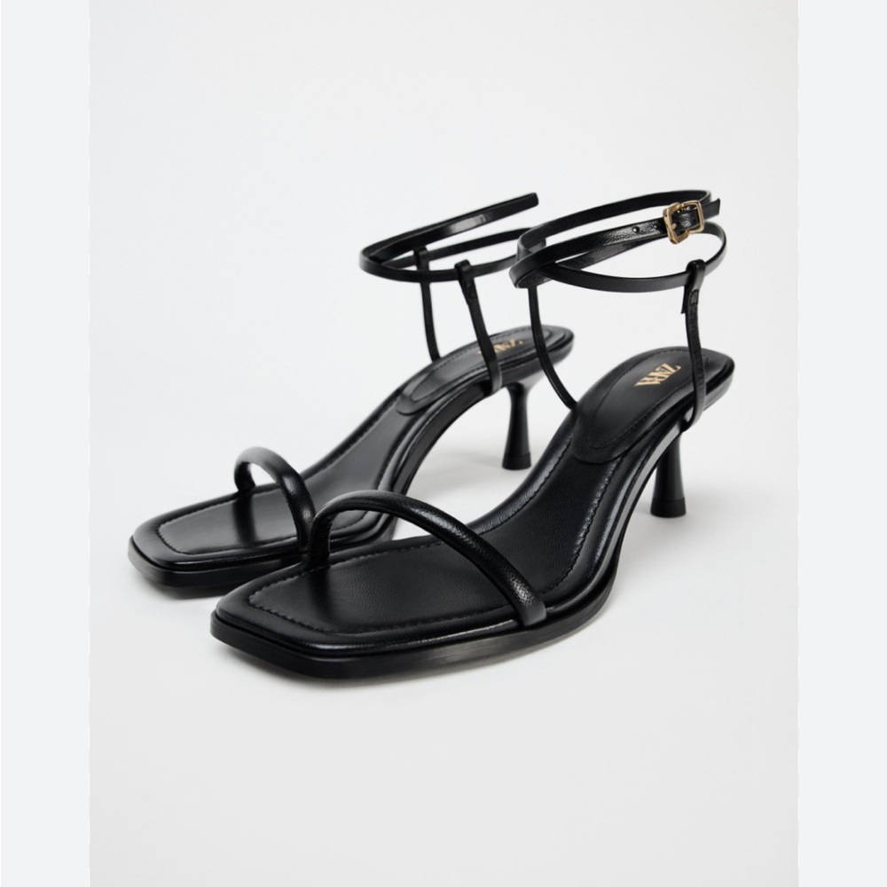 Zara Black Strappy Heels